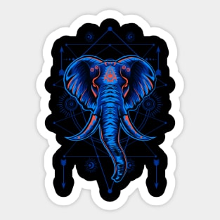 Illustration vector elephant head with sacred geometry Sticker